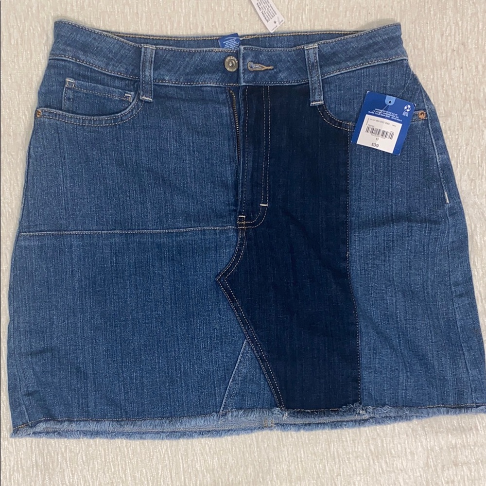 Patched Denim Mini Skirt NWT